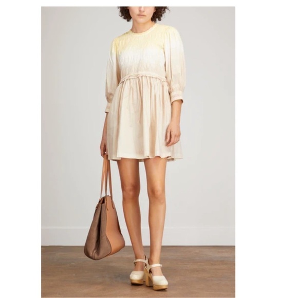 Apiece Apart Aldea Smocked Mini Dress in Soft Dip Dye New with Tags! - Picture 3 of 10